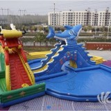 夏季龙鲨戏水移动水上乐园充气大滑梯儿童游乐设备广场游乐园设施