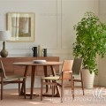 北欧实木餐桌4人圆桌椅组合圆形办公桌简约客厅家具松木餐桌定制