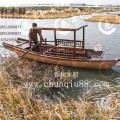 厂家直销中式木船仿古工艺手工定制单蓬船观光装饰木船