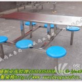 河南驻马店正阳县生产不锈钢支架餐桌椅，玻璃钢圆凳六人连体餐桌椅厂家低价生产