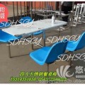 低价生产驻马店平舆县靠背餐桌椅，四人连体靠背餐桌椅定做价格