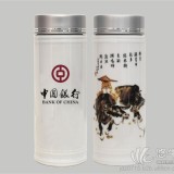 景德鎮(zhèn)雙層陶瓷水晶保溫杯，同學(xué)聚會(huì)紀(jì)念品保溫杯定做