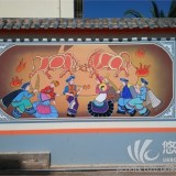 楚雄彝族文化墙体彩绘壁画